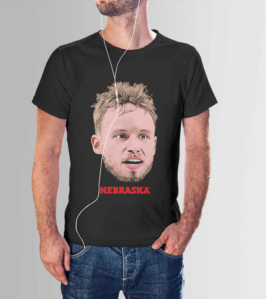 Rienk Mast Nebraska Cornhuskers Big Head Basketball Fan Favorite T-Shirt