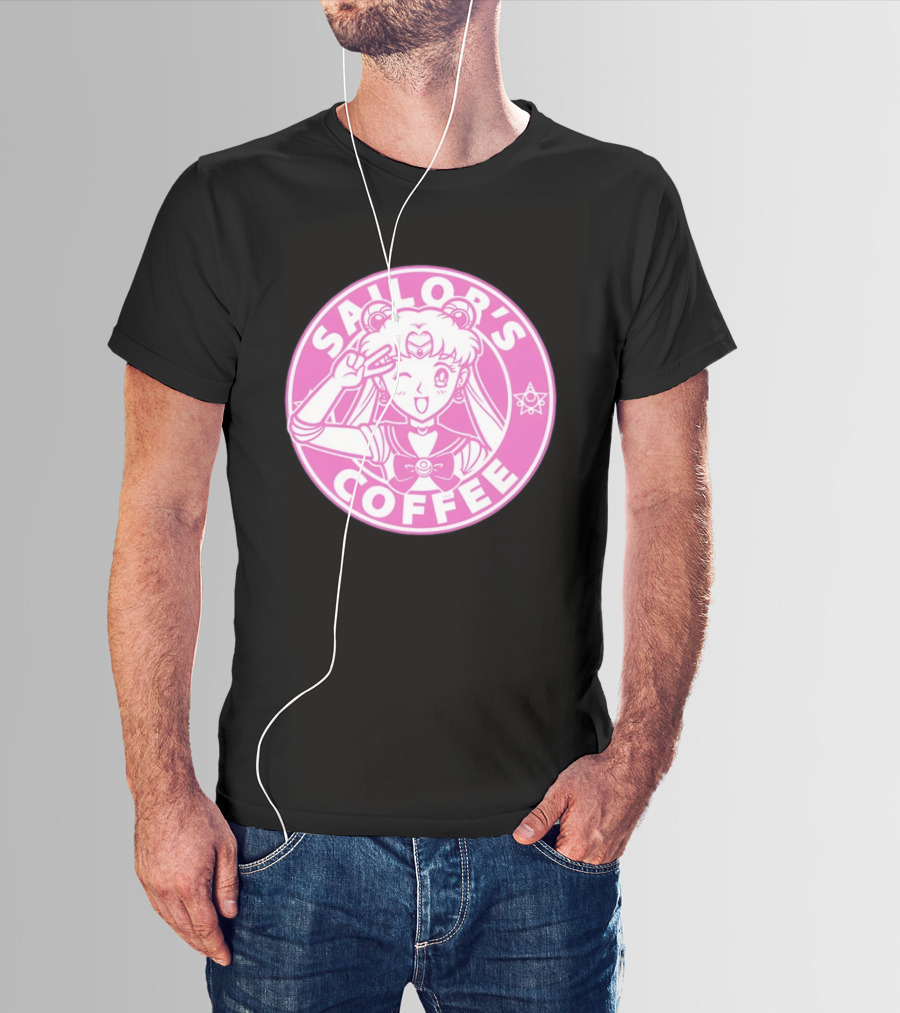 Sailor's Coffee Pink Winking Moon T-Shirt