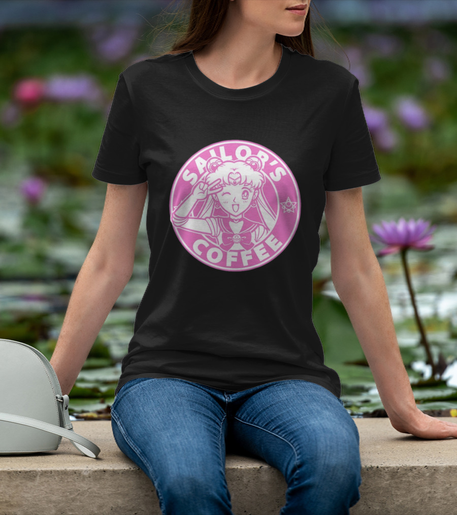 Sailor's Coffee Pink Winking Moon T-Shirt