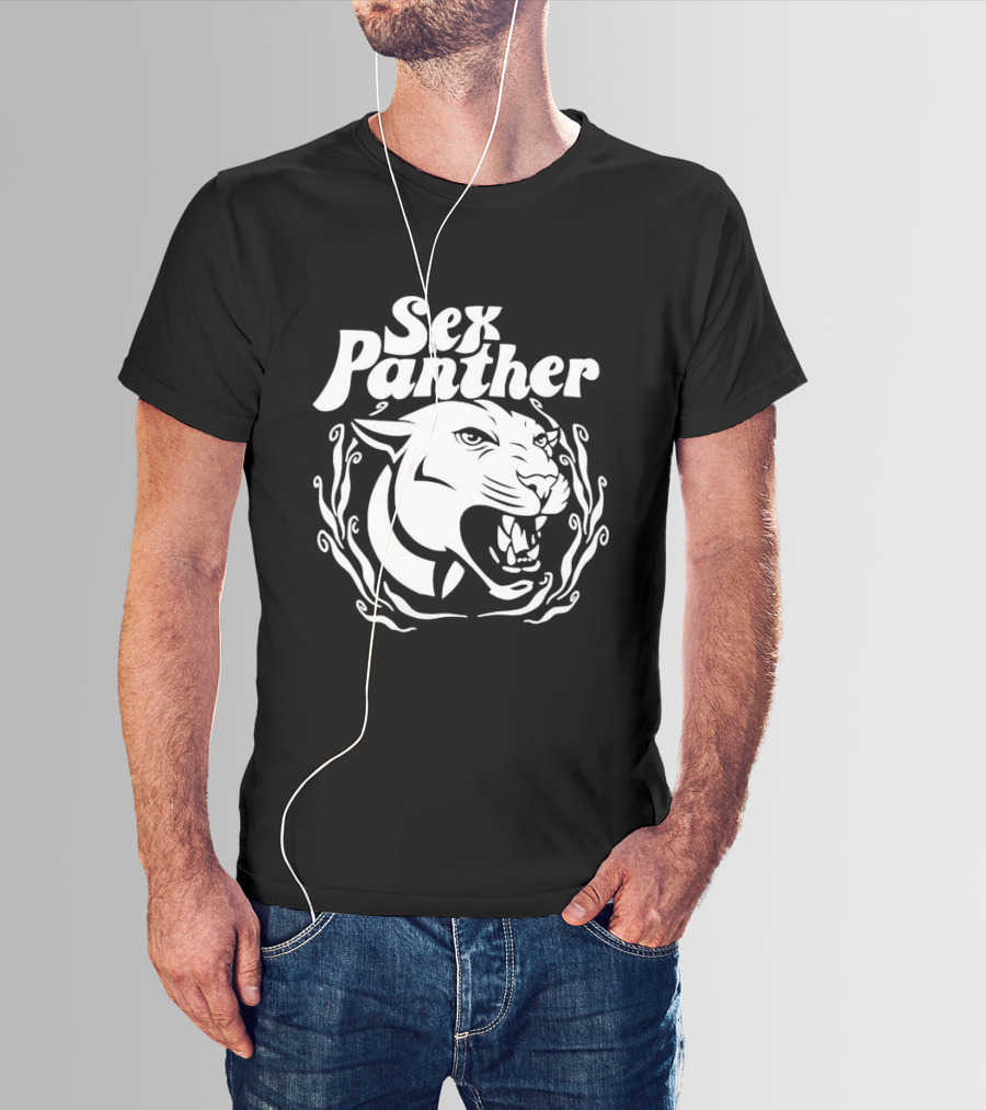 Sex Panther Anchorman Panther Head Motif T-Shirt