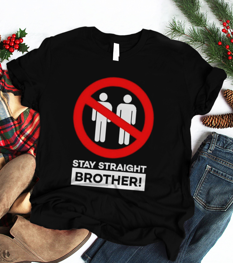 Stay Straight Brother Circle Cross Stencil T-Shirt