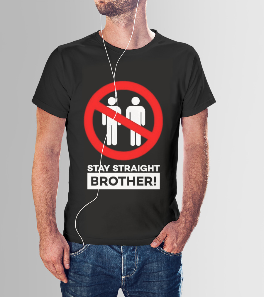 Stay Straight Brother Circle Cross Stencil T-Shirt