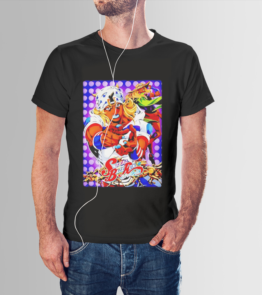 Steal Ball Run Anime JoJo's Bizarre Adventure Colorful Manga T-Shirt