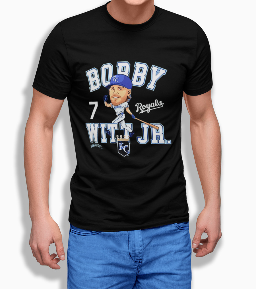 Bobby Witt Jr 7 Kansas City Royals KC Caricature T-Shirt