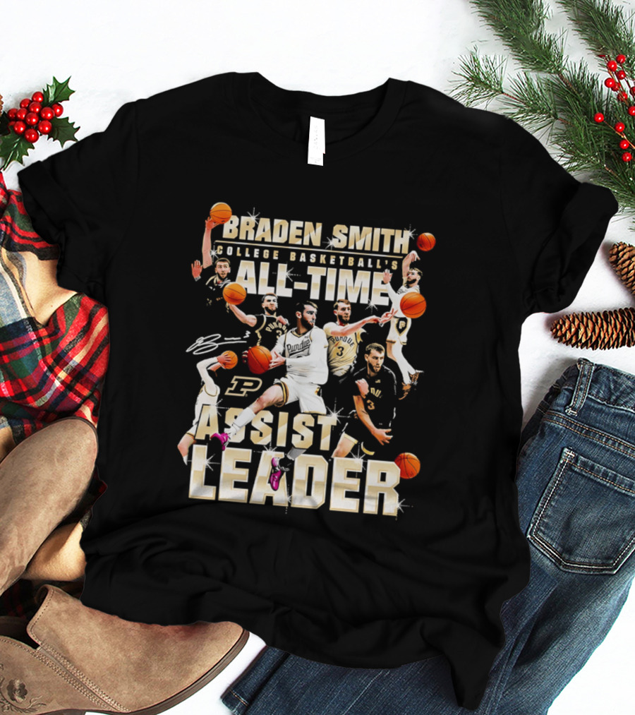 Braden Smith College Basketball's All Time Assist Leader Purdue Boilermakers T-Shirt