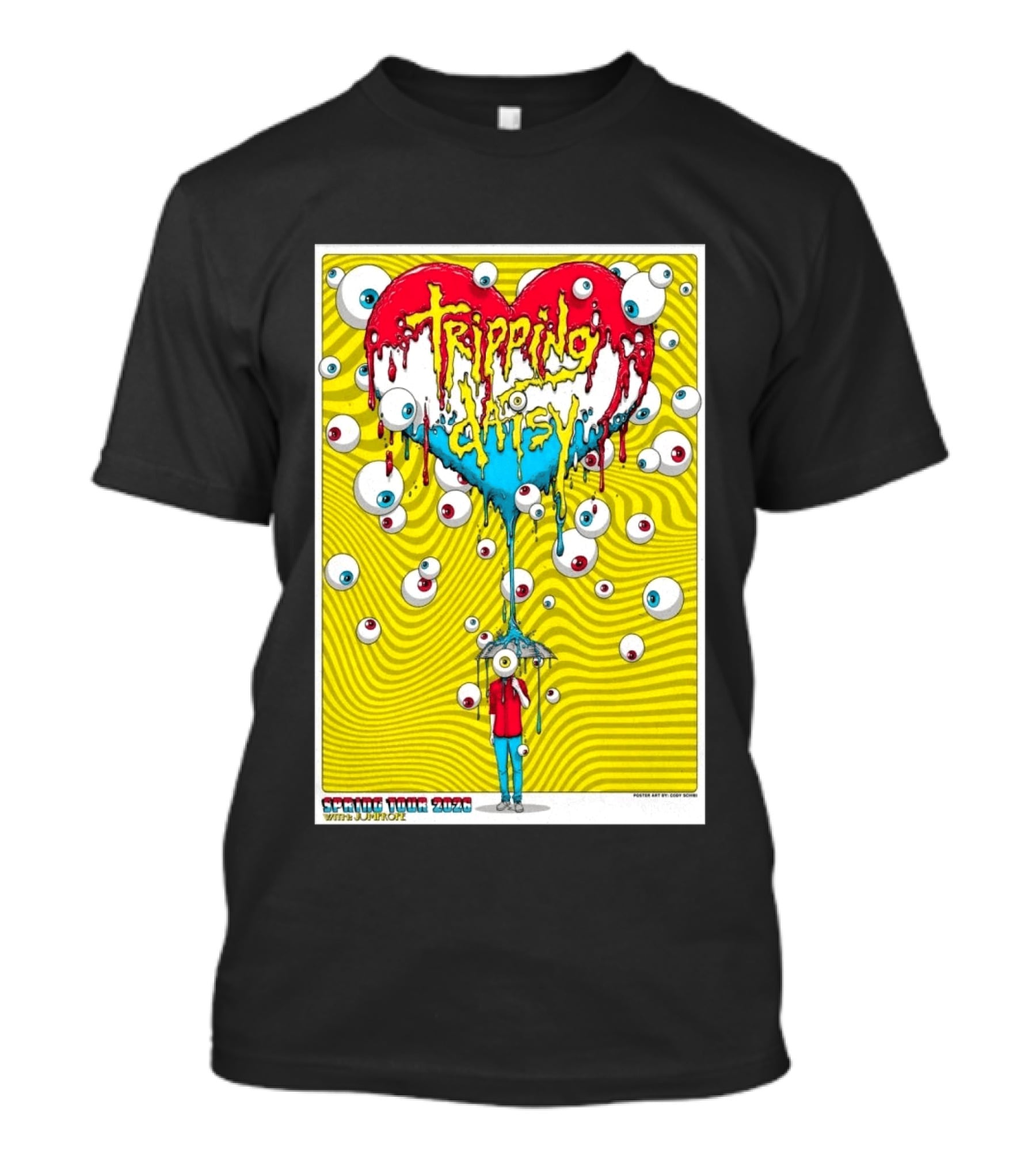 Tripping Daisy Spring Tour 2026 Psychedelic Heart And Eye Balloons By Cody Schibi T-Shirt