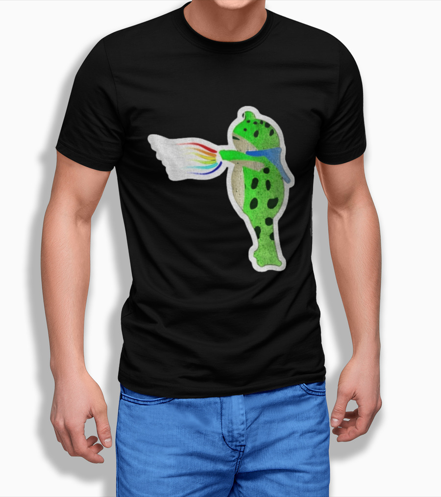 Portland Frog Holding Rainbow Flag LGBT Pride Anti Maga Protest T-Shirt