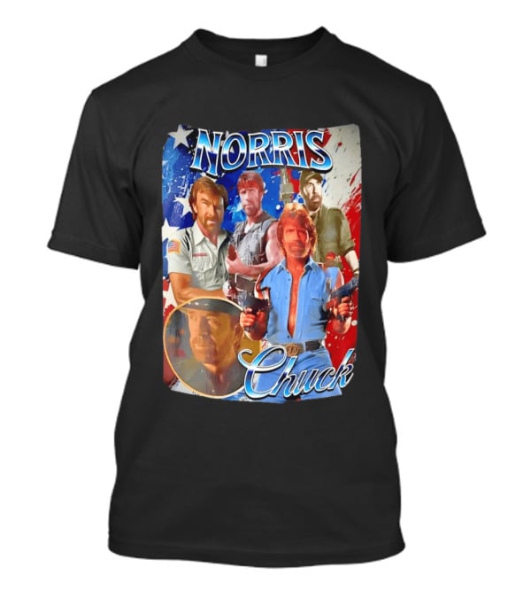 Chuck Norris Walker Texas Ranger Way Of The Dragon American Flag T-Shirt