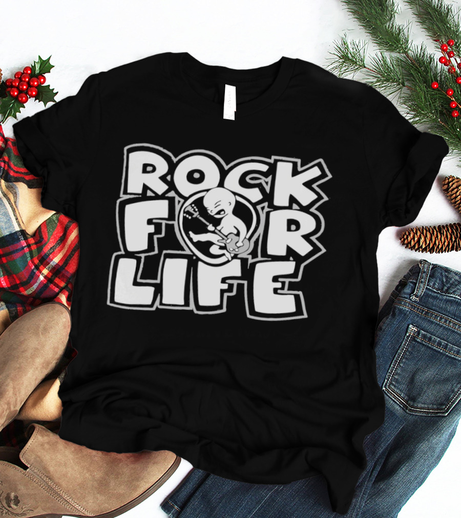 Rock For Life Skeleton Guitarist T-Shirt