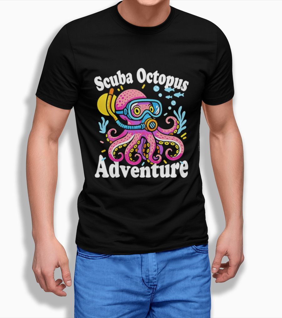 Scuba Octopus Adventure Snorkeling Deep Sea Journey T-Shirt