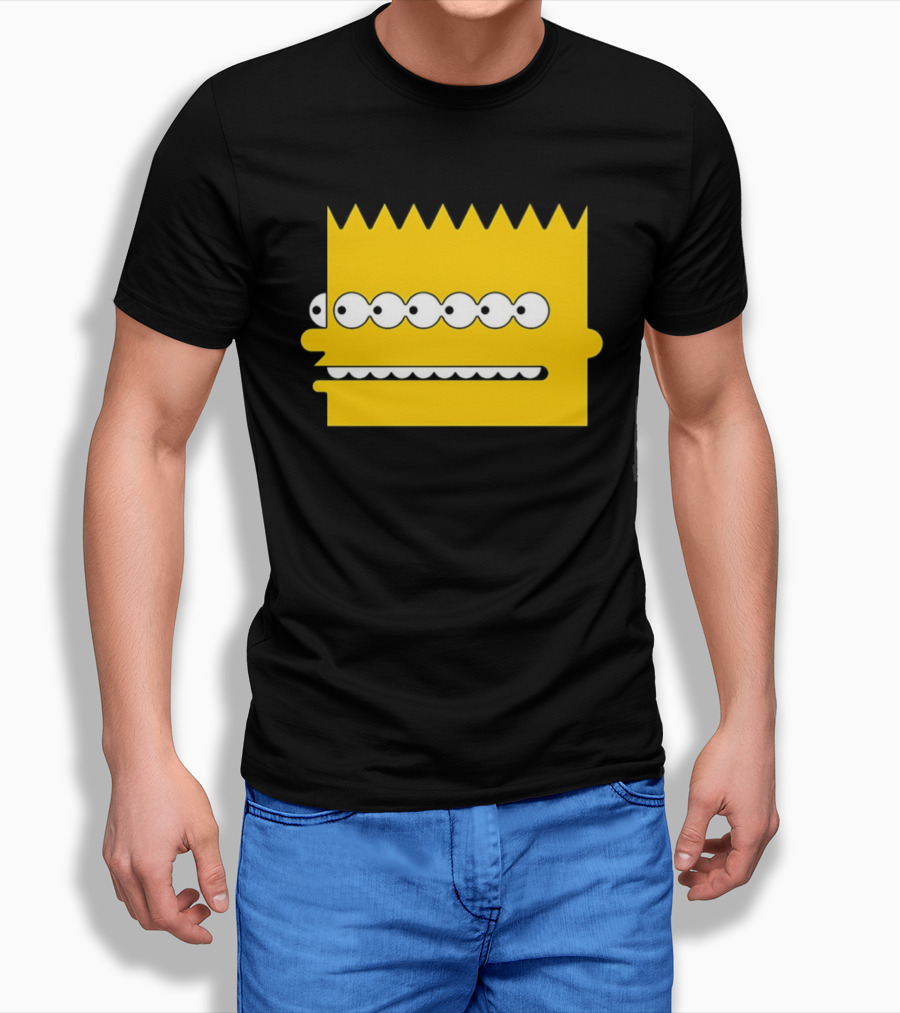 Simps Multi Mult Bart Yellow Silhouette Cartoon Eyes T-Shirt