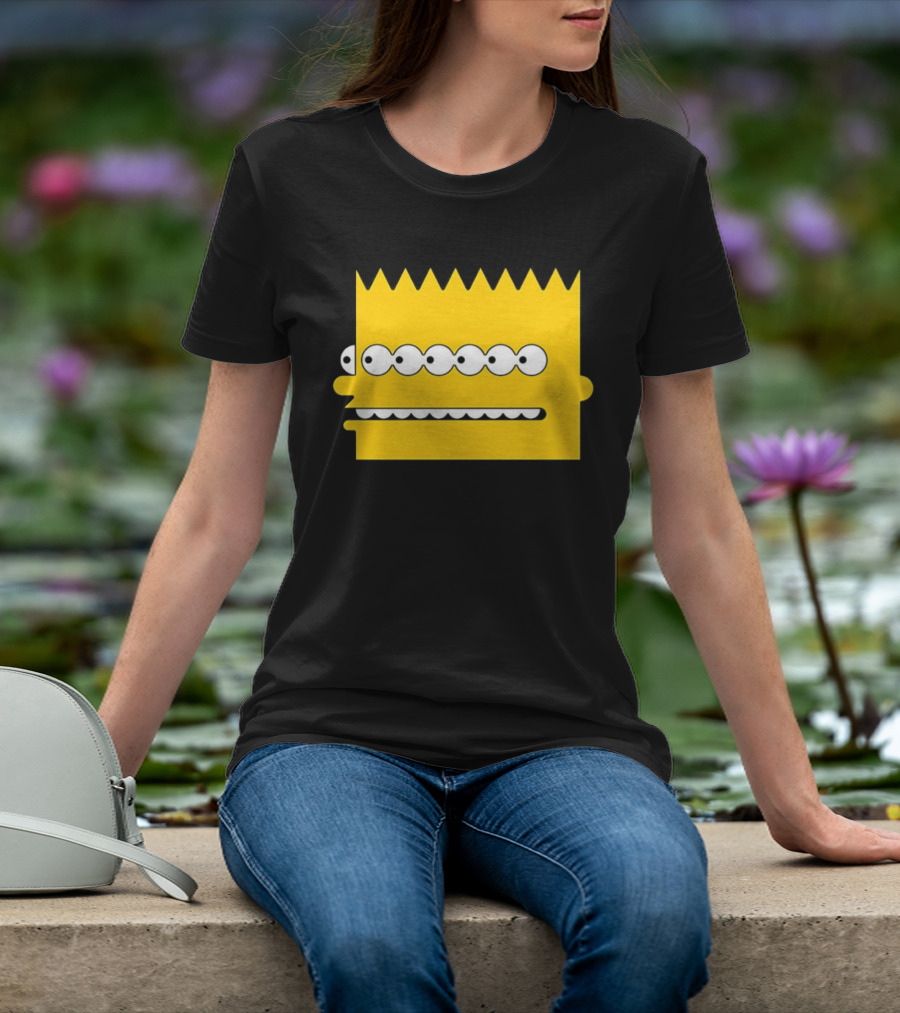 Simps Multi Mult Bart Yellow Silhouette Cartoon Eyes T-Shirt