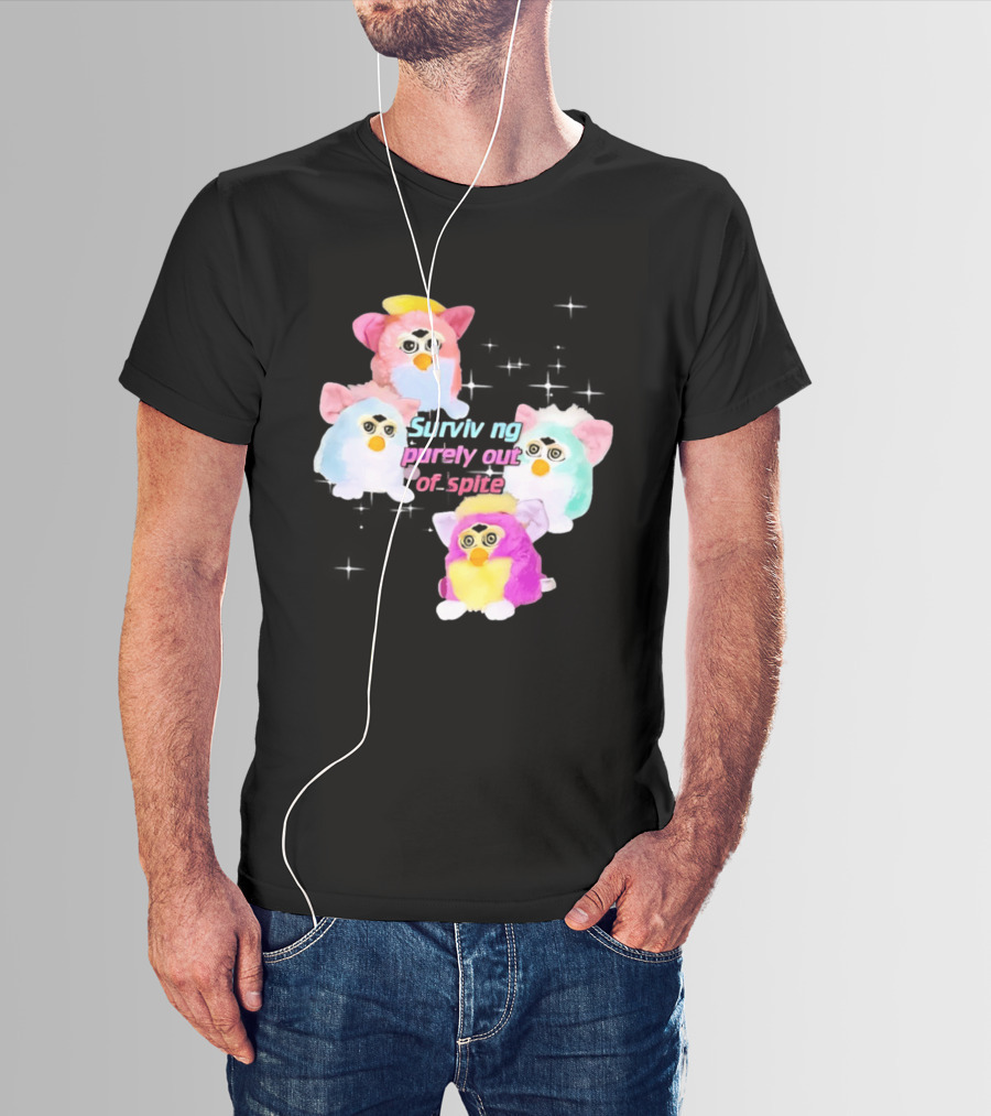 Surviving Purely Out Of Spite With Four Colorful Furbies T-Shirt