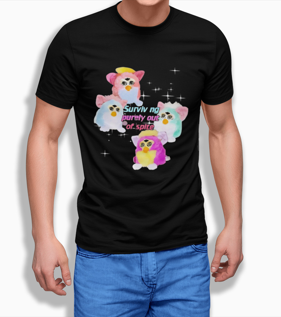 Surviving Purely Out Of Spite With Four Colorful Furbies T-Shirt