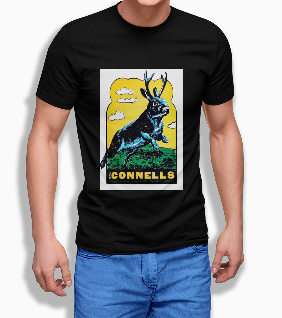 The Connells April 11 2026 The Pyrle Greensboro NC With Bass Battery Jackalope T-Shirt