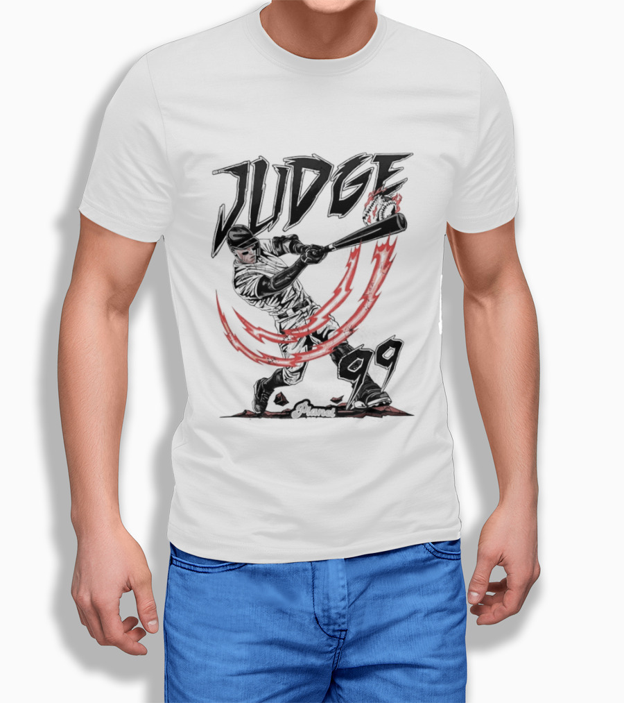 Aaron Judge 99 Yankees Baseball Power Swing Flame T-Shirt