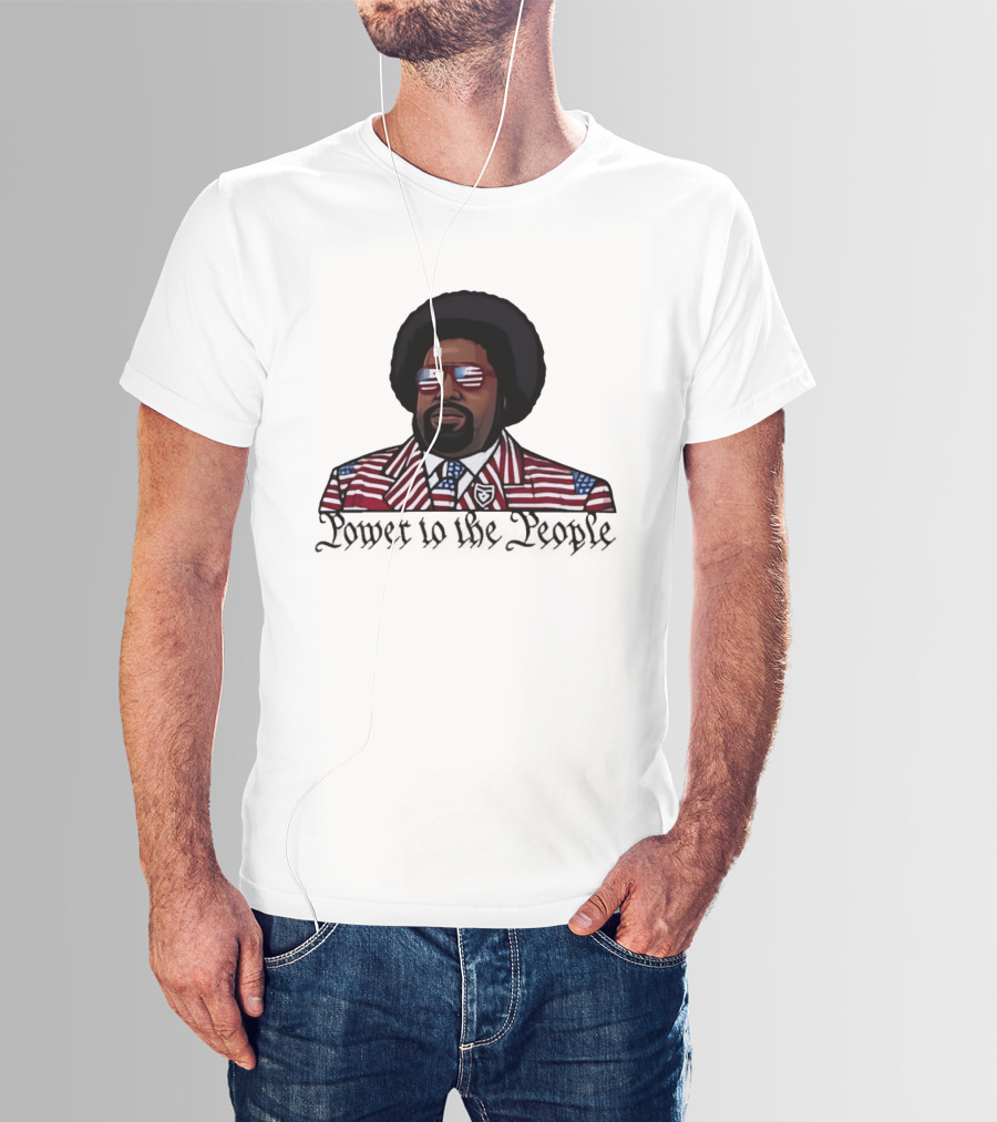 Afro Man American Flag Suit Power To The People T-Shirt