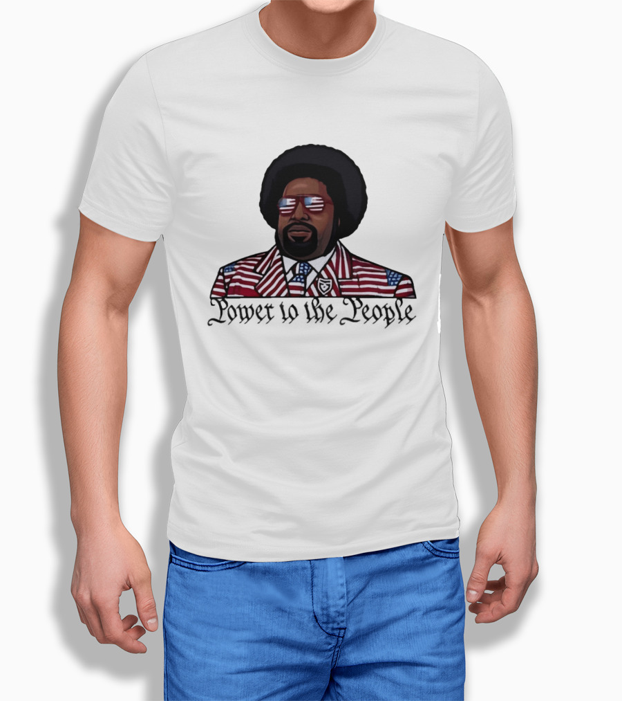 Afro Man American Flag Suit Power To The People T-Shirt