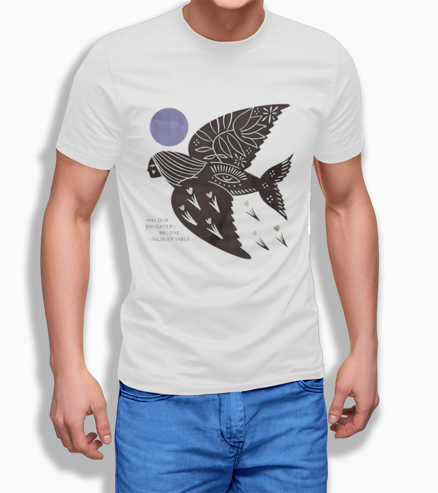 May Our Daughters Become Ungovernable Bird Floral Sun Hearts T-Shirt