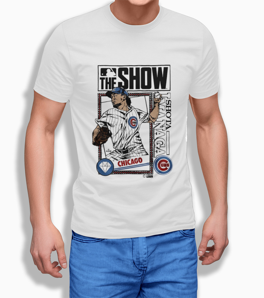 MLB The Show Shota Imanaga 18 Chicago Cubs Caricature T-Shirt