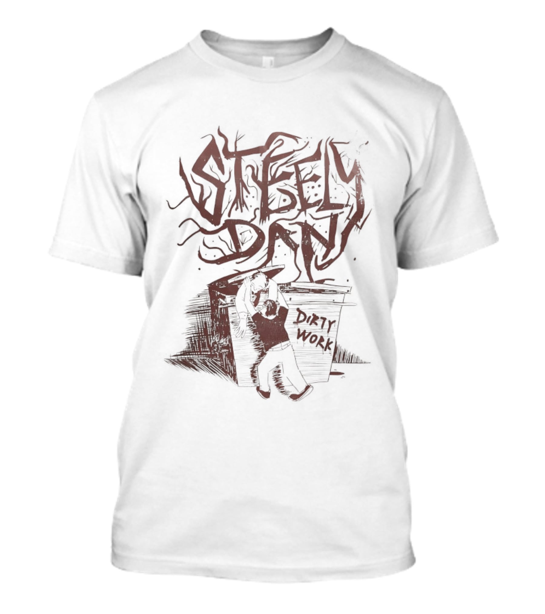 Steely Dan Dirty Work Album Artistic Block Lettering T-Shirt
