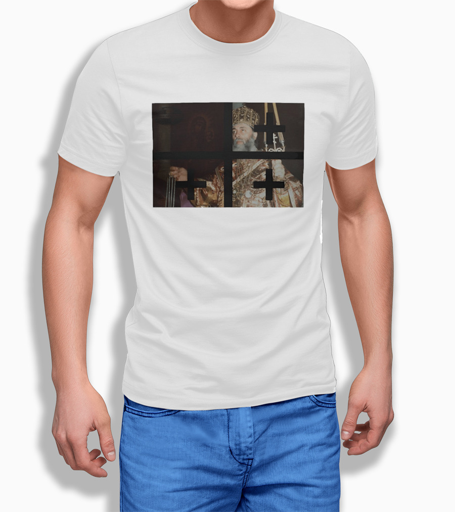 Georgian Orthodox Priest With Traditional Liturgical Garb And Crosses T-Shirt