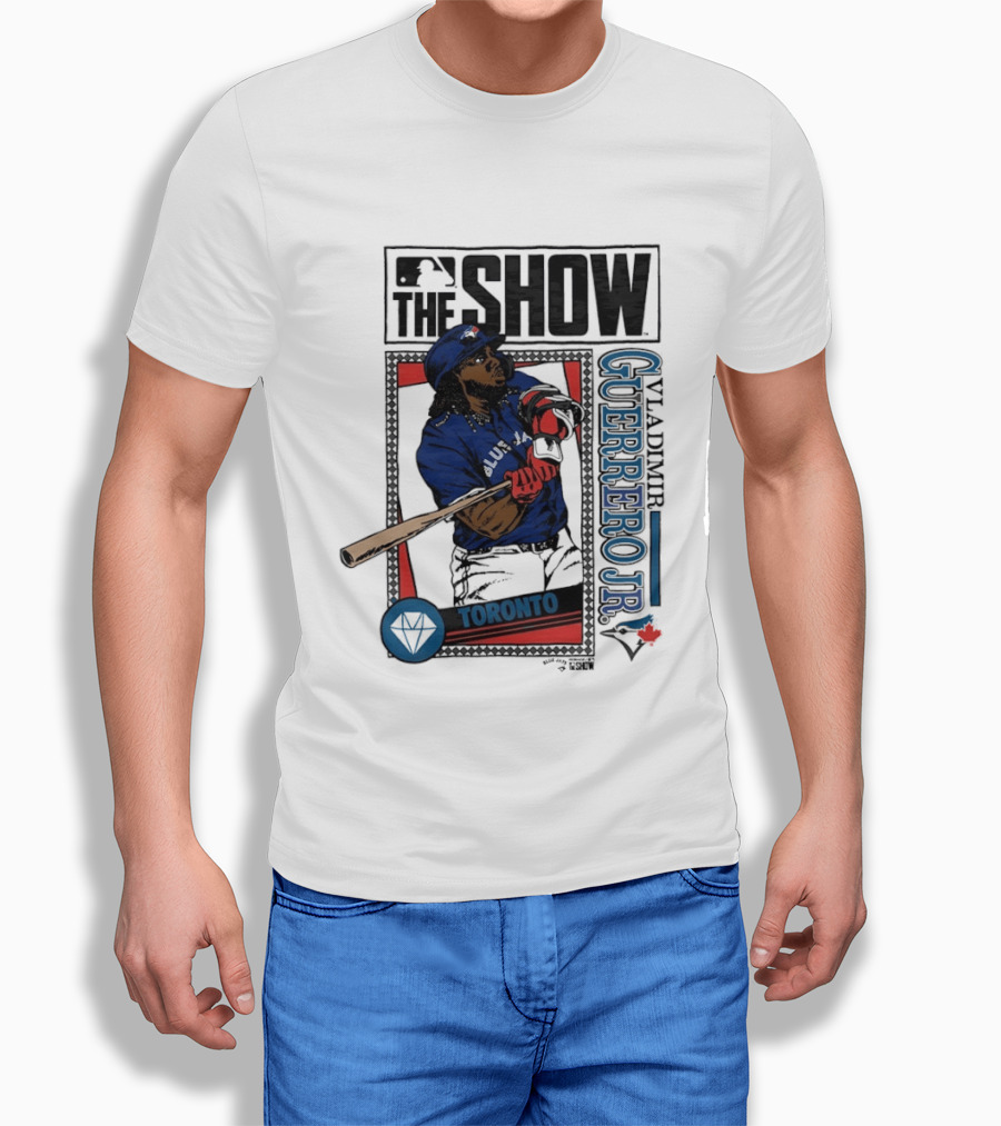 MLB The Show Vladimir Guerrero Jr 27 Toronto Blue Jays Caricature T-Shirt