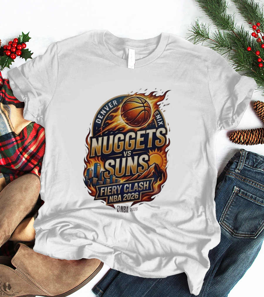Denver Nuggets Phoenix Suns Fiery Clash NBA 2026 T-Shirt