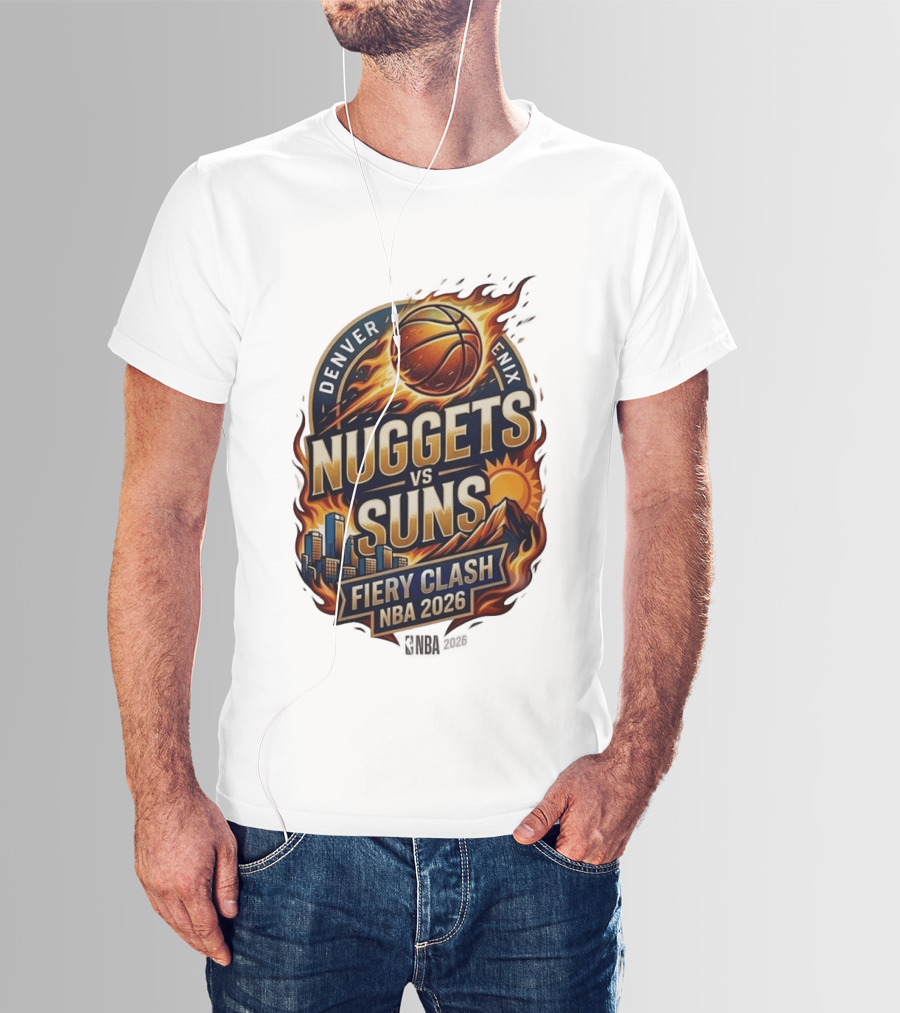Denver Nuggets Phoenix Suns Fiery Clash NBA 2026 T-Shirt