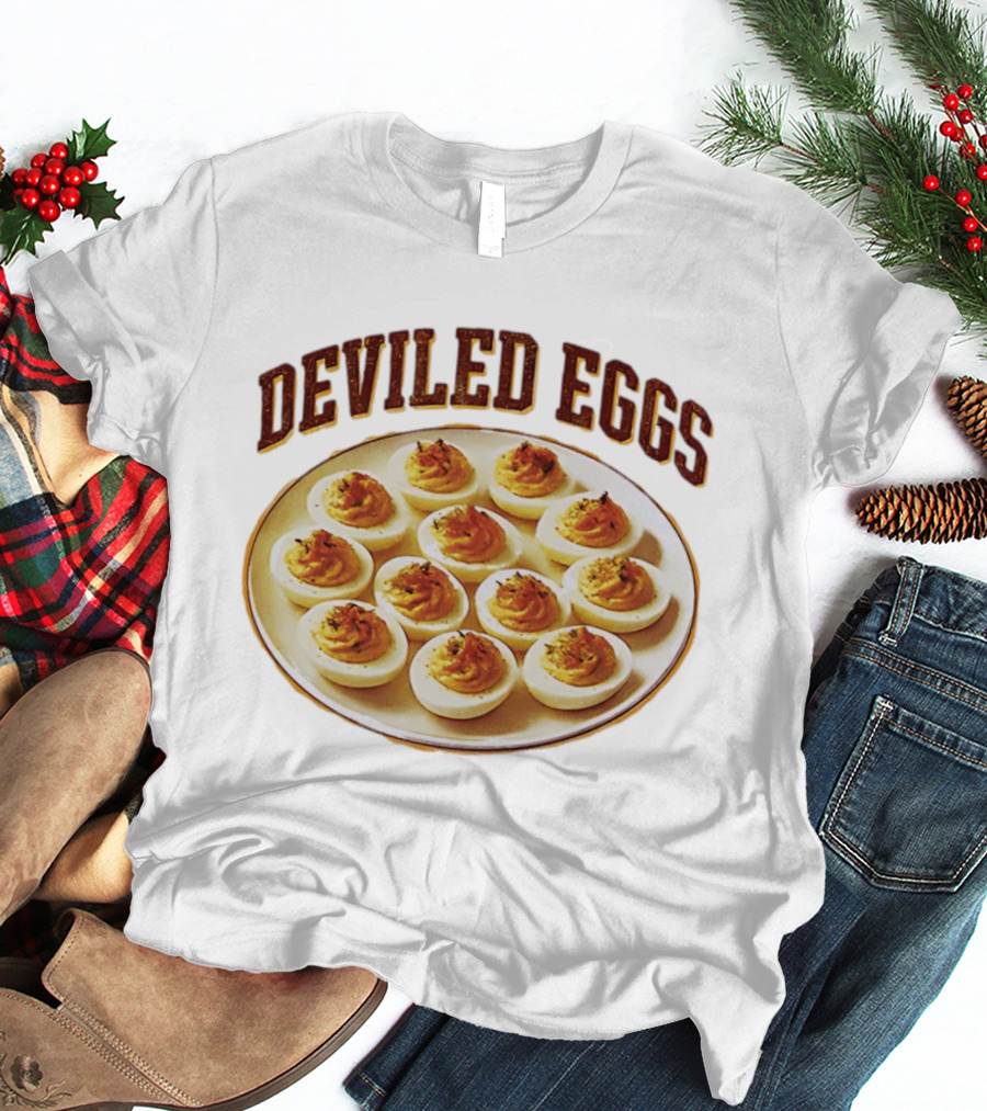 Deviled Eggs Plate Vintage Snack Classic Retro Style 2025 T-Shirt