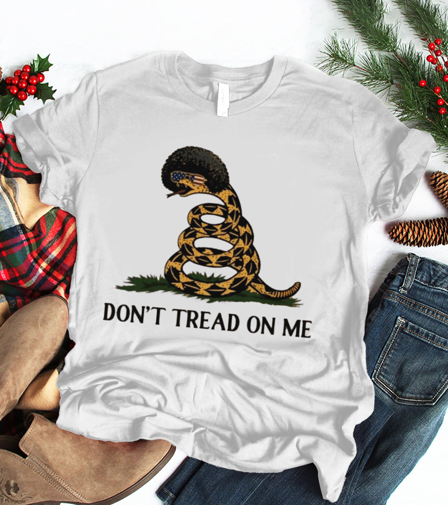 Don't Tread On Me American Flag Afro Snake T-Shirt