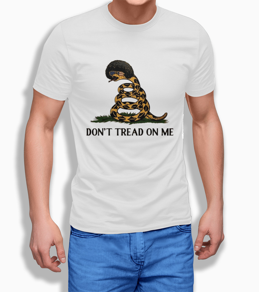 Don't Tread On Me American Flag Afro Snake T-Shirt