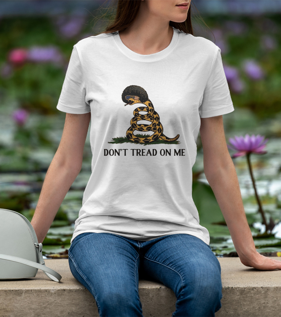 Don't Tread On Me American Flag Afro Snake T-Shirt