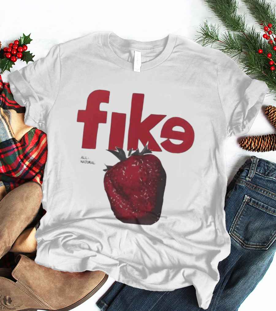 Fike All Natural Strawberry Red Bold Fresh Fruit T-Shirt