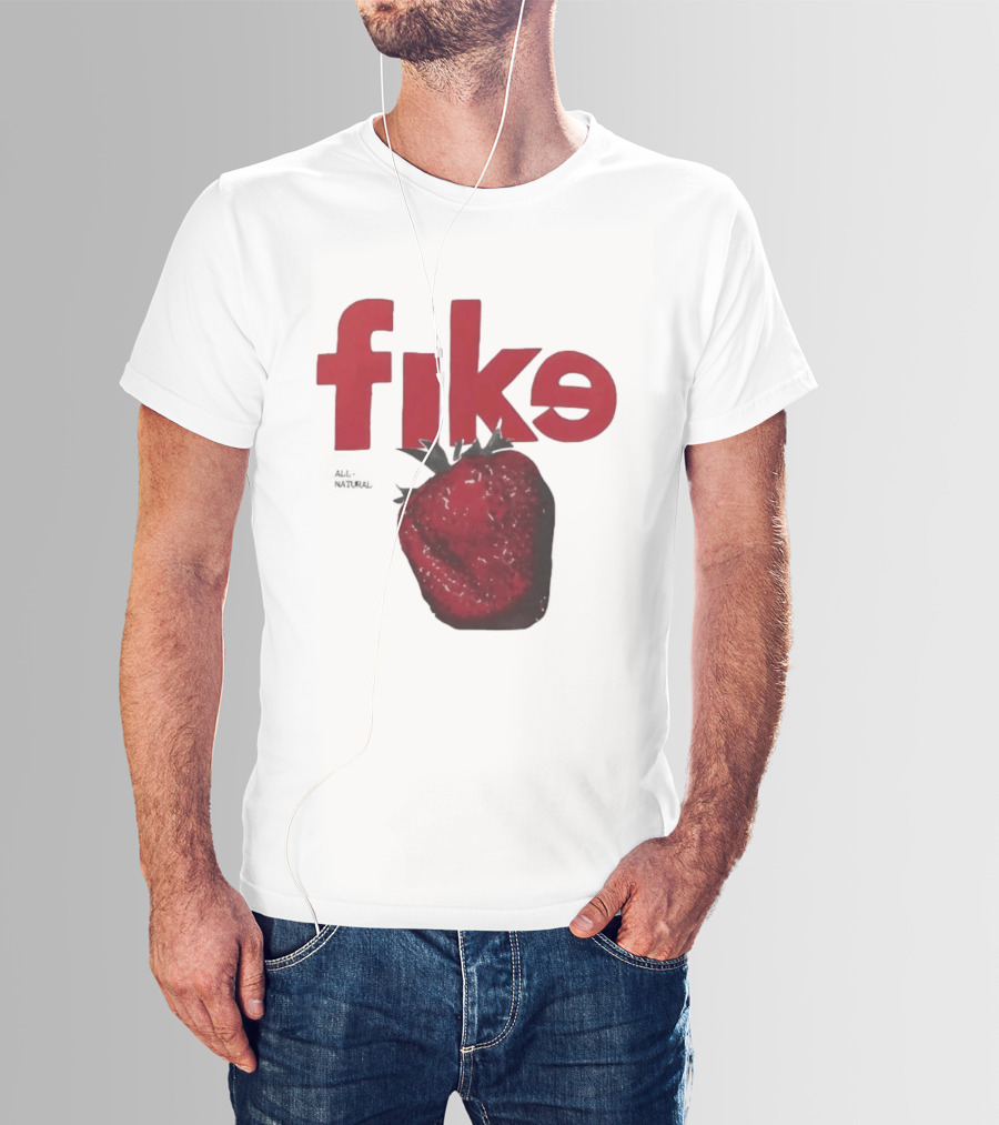 Fike All Natural Strawberry Red Bold Fresh Fruit T-Shirt