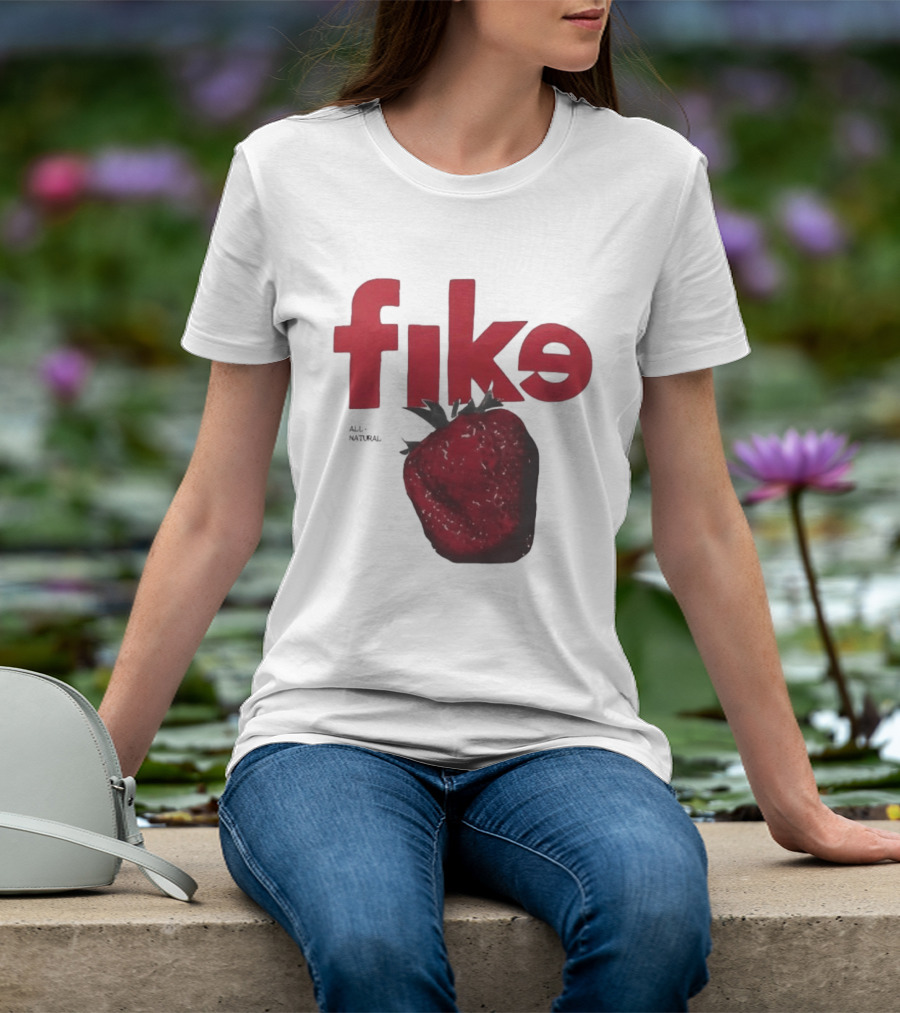 Fike All Natural Strawberry Red Bold Fresh Fruit T-Shirt