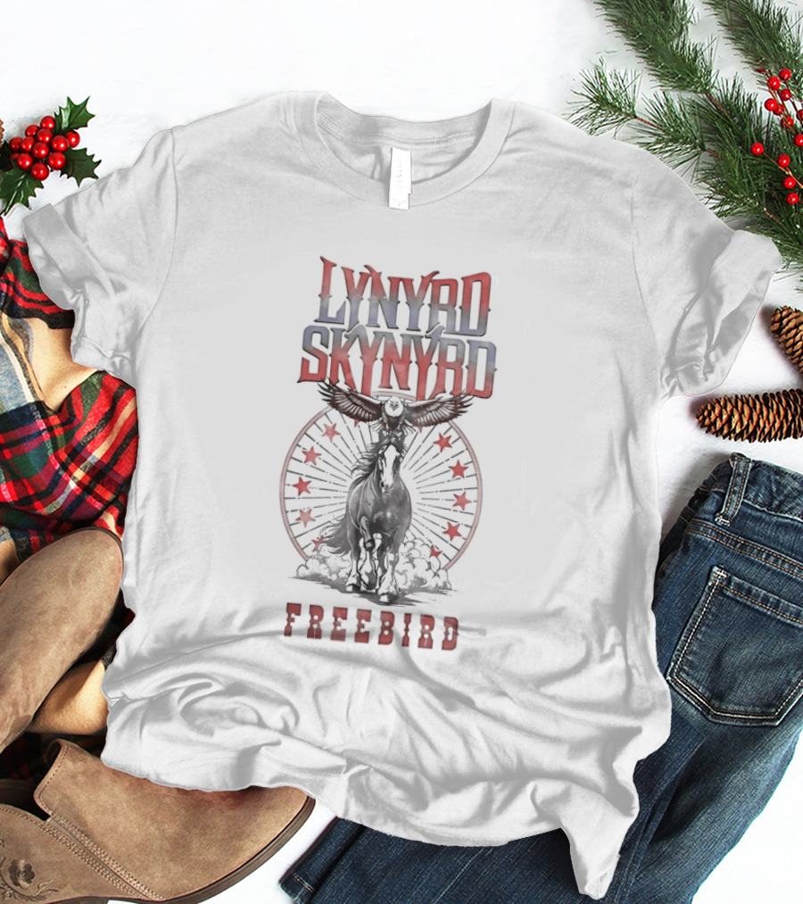 Lynyrd Skynyrd Freebird Iconic Eagle And Cowboy Starburst T-Shirt