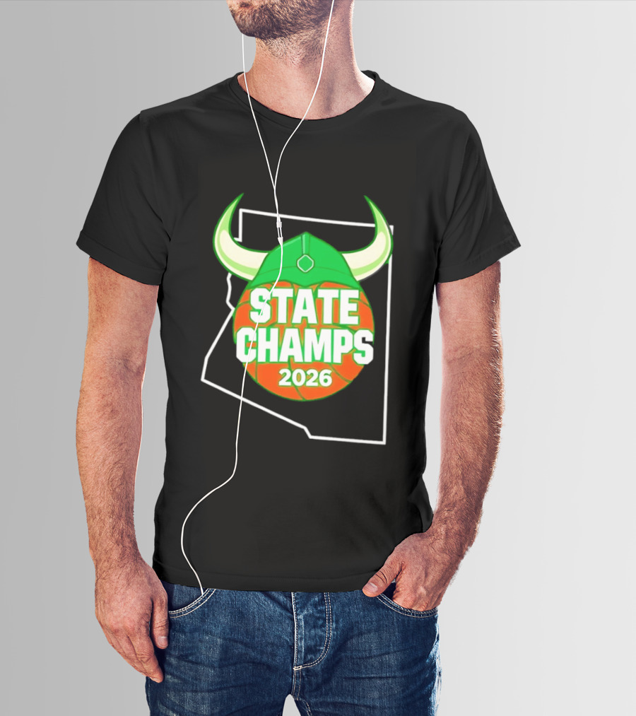 State Champs 2026 Arizona Basketball Viking Helmet T-Shirt