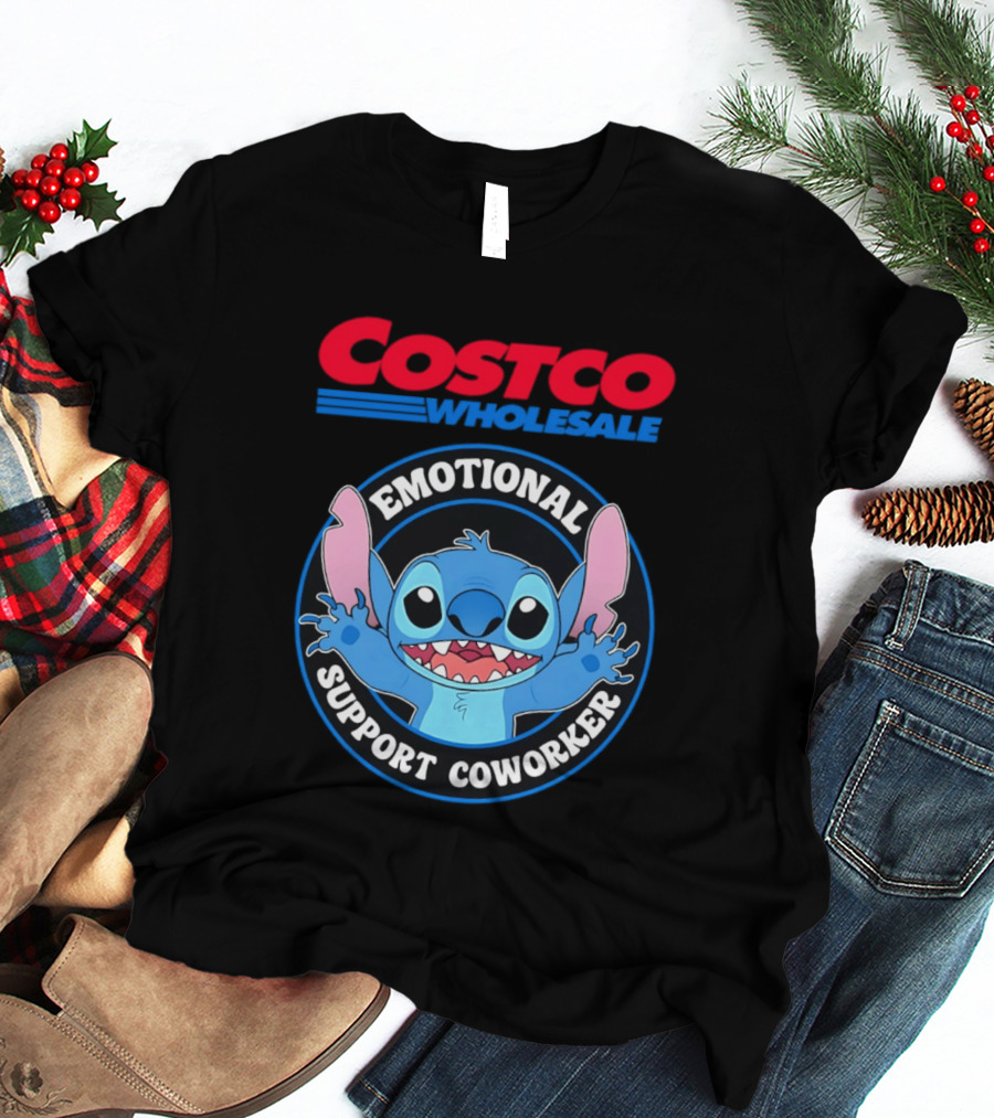 Costco Wholesale Emotional Support Coworker Stitch T-Shirt