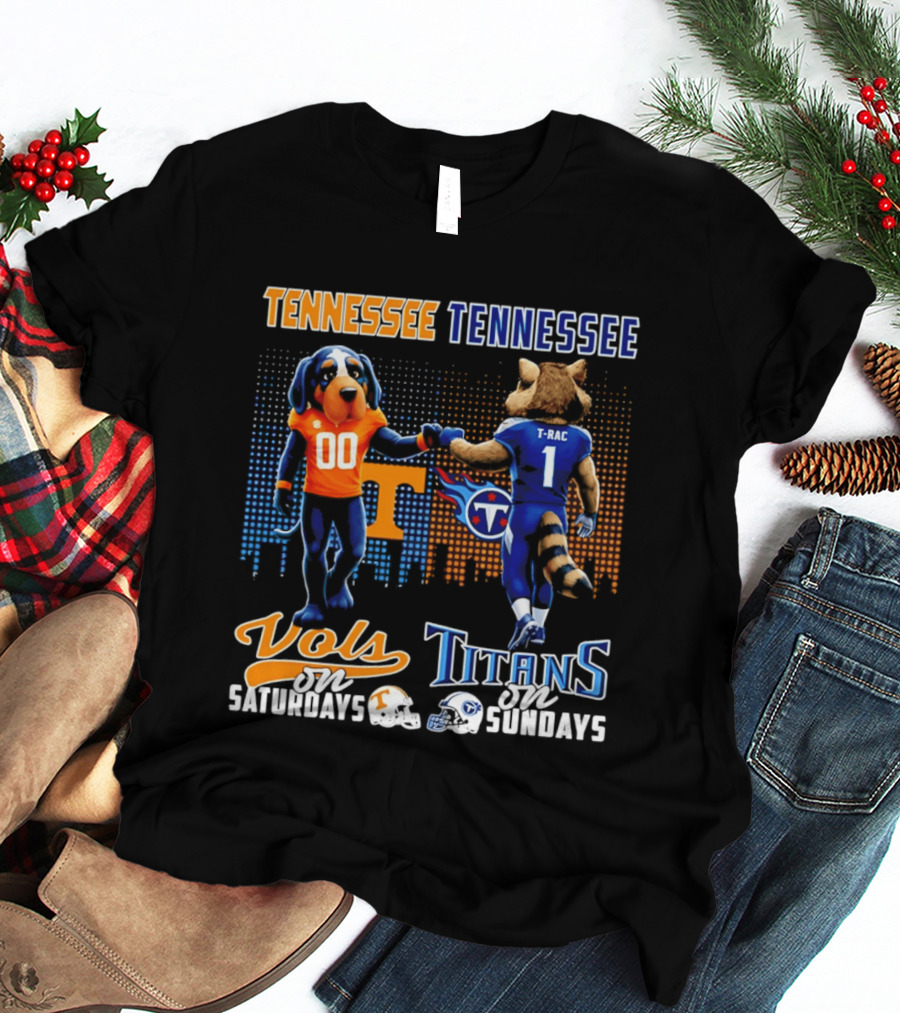 Tennessee Vols On Saturdays Titans On Sundays City Skyline T-Shirt