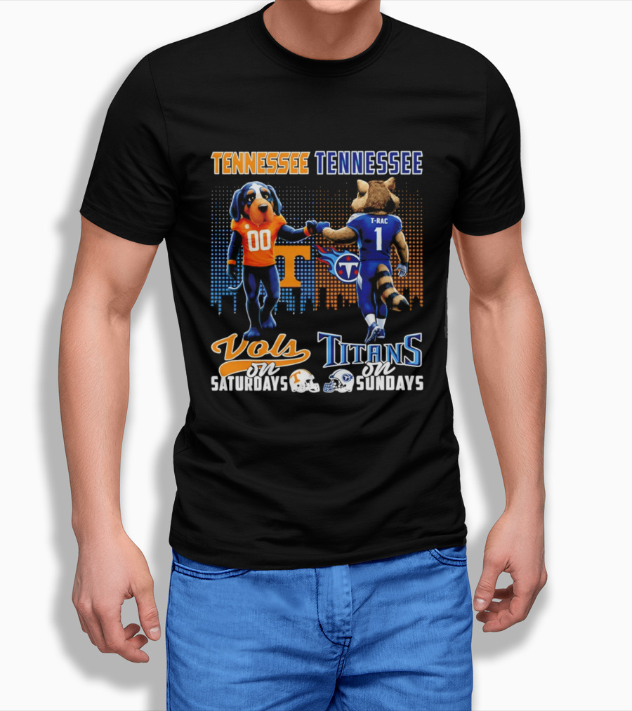 Tennessee Vols On Saturdays Titans On Sundays City Skyline T-Shirt