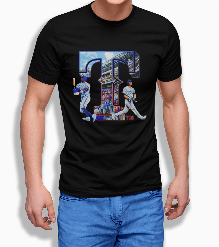 Texas Rangers Stadium Baseball Players T-Shirt