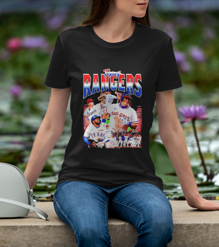 Texas Rangers Celebrate Baseball Team Collage 2025 T-Shirt