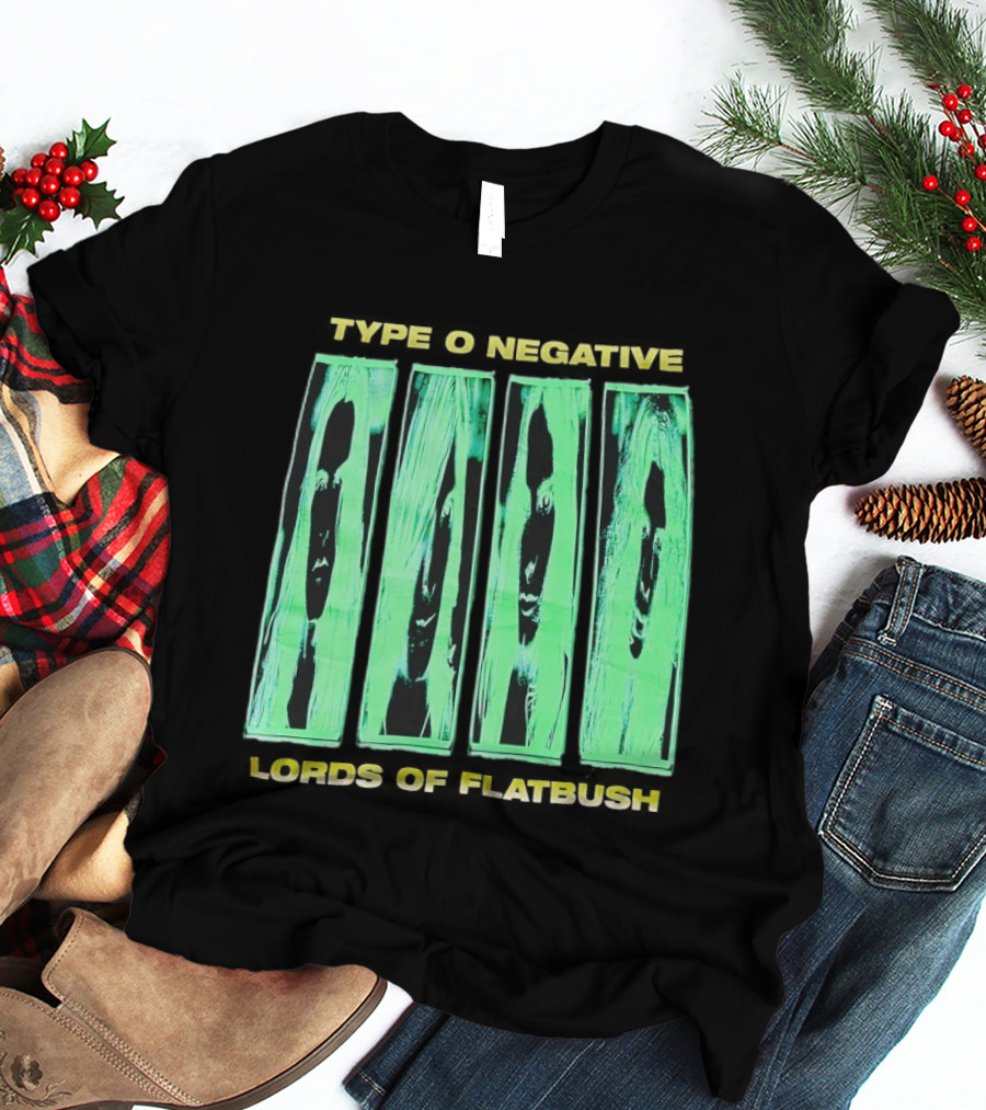 Type O Negative Lords Of Flatbush Distorted Woodgrain Faces T-Shirt