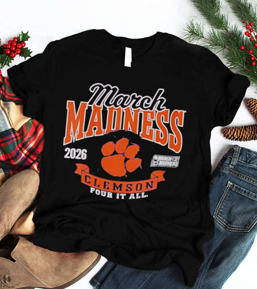 Clemson March Madness 2026 NCAA Women's Basketball Four It All T-Shirt
