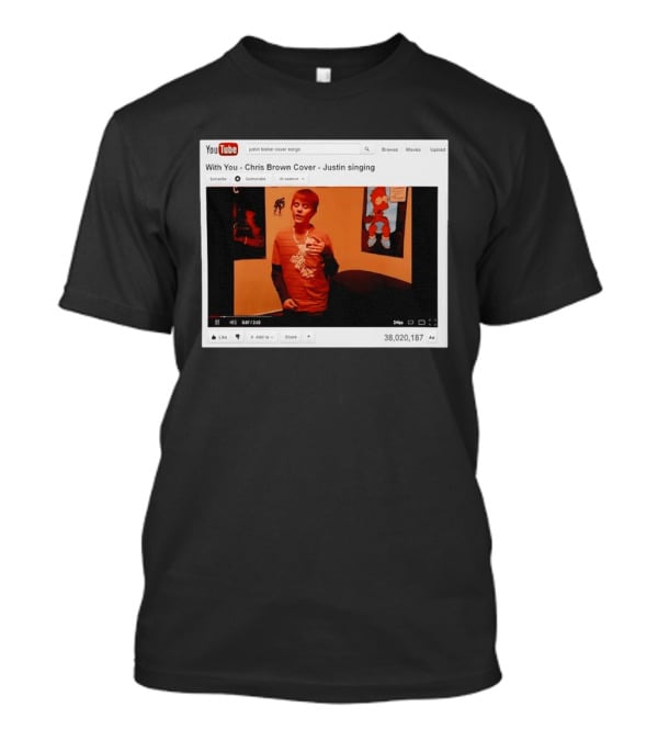 Justin Bieber Singing Chris Brown Cover YouTube Screenshot 38 Million Views T-Shirt