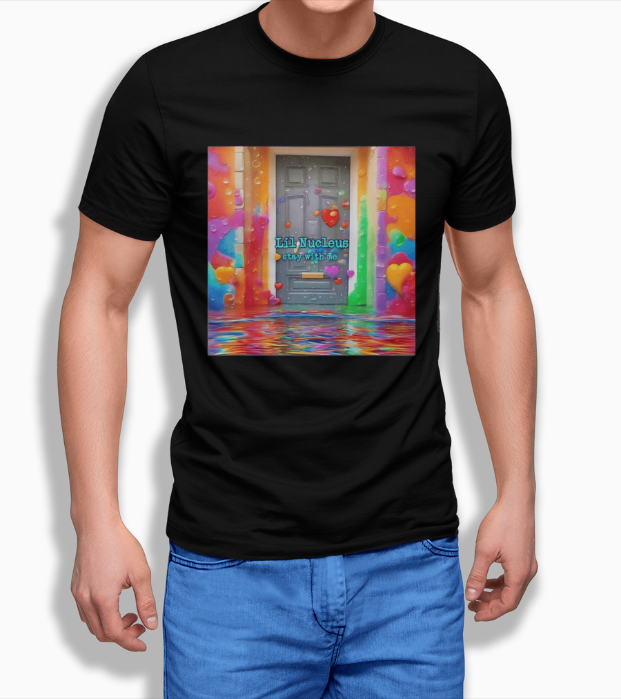 Lil Nucleus Stay With Me Colorful Heart Doorway T-Shirt