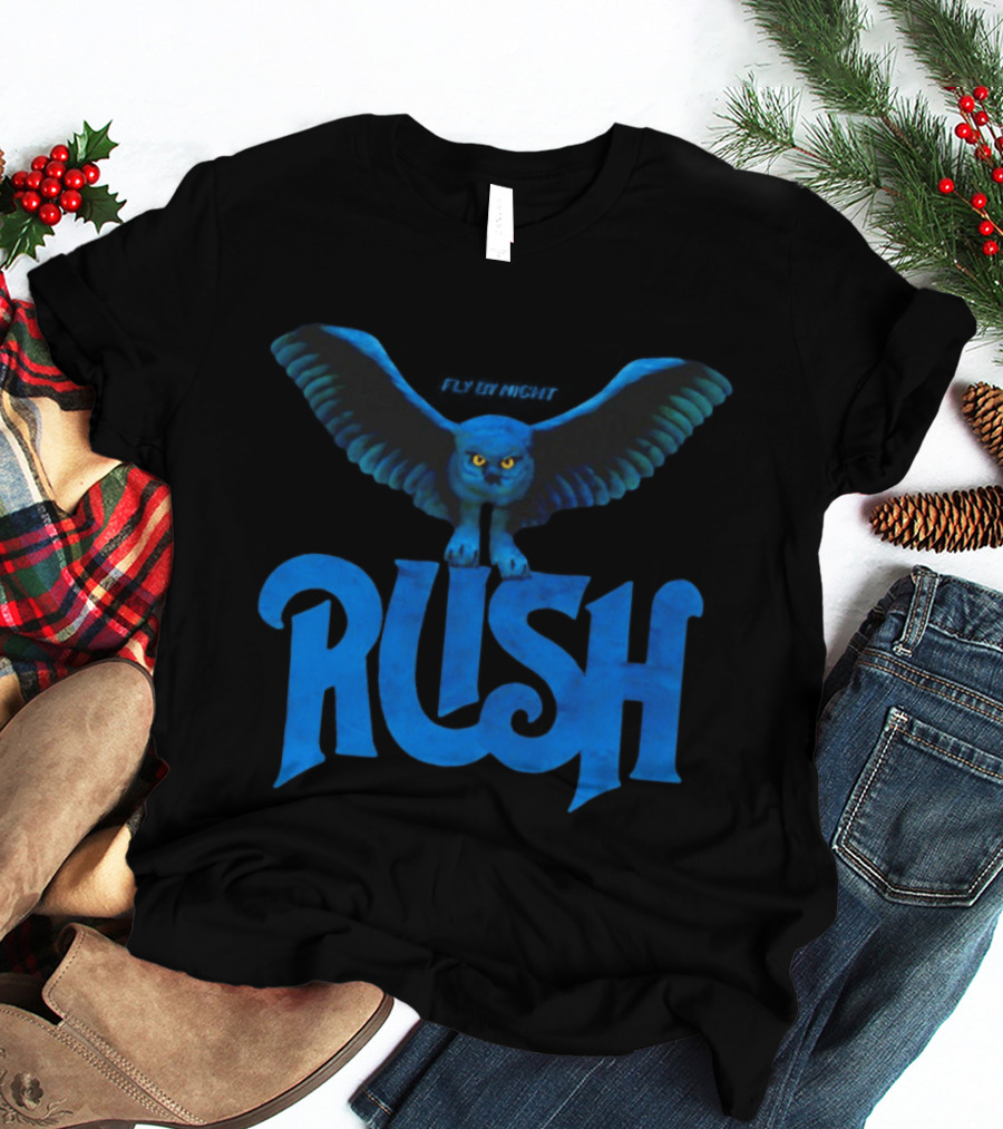 Rush Fly By Night Owl Album Art Iconic Rock Band T-Shirt