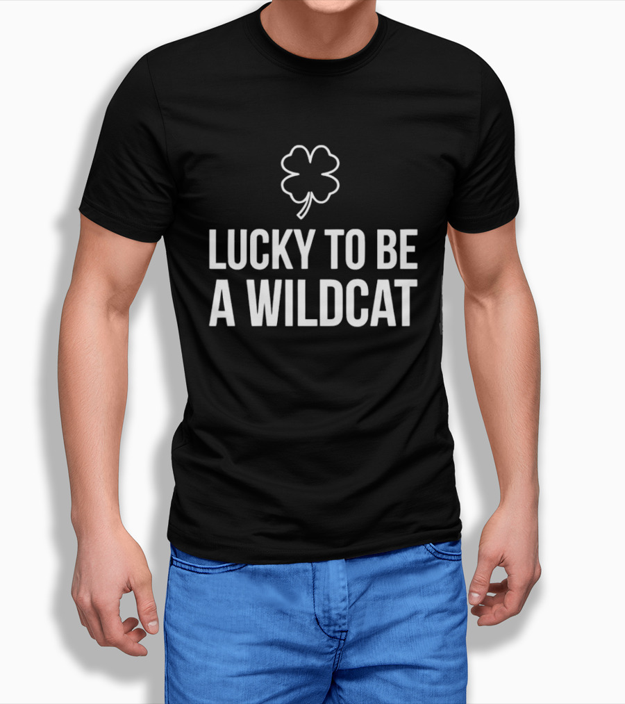 Lucky To Be A Wildcat Clover St Patrick's Day T-Shirt