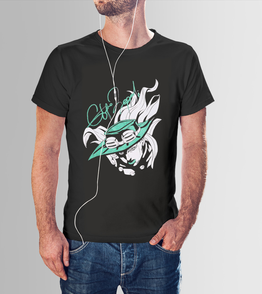 Gyro Zeppeli Jojo's Bizarre Adventure Illustration Signature T-Shirt